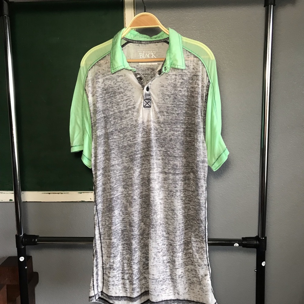 Buckle Black Burnout Polo